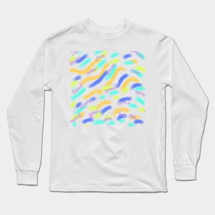 Colorful watercolor abstract glitter art Long Sleeve T-Shirt